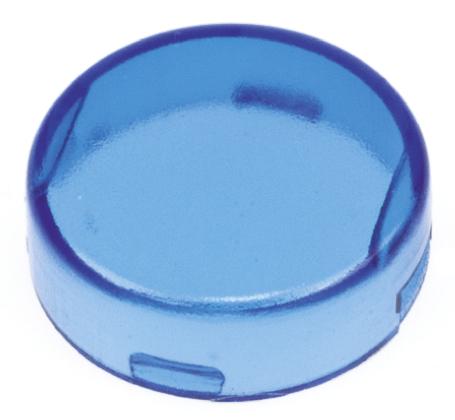 Panel Mount Indicator Lens Round Style, Blue, 16mm diameter