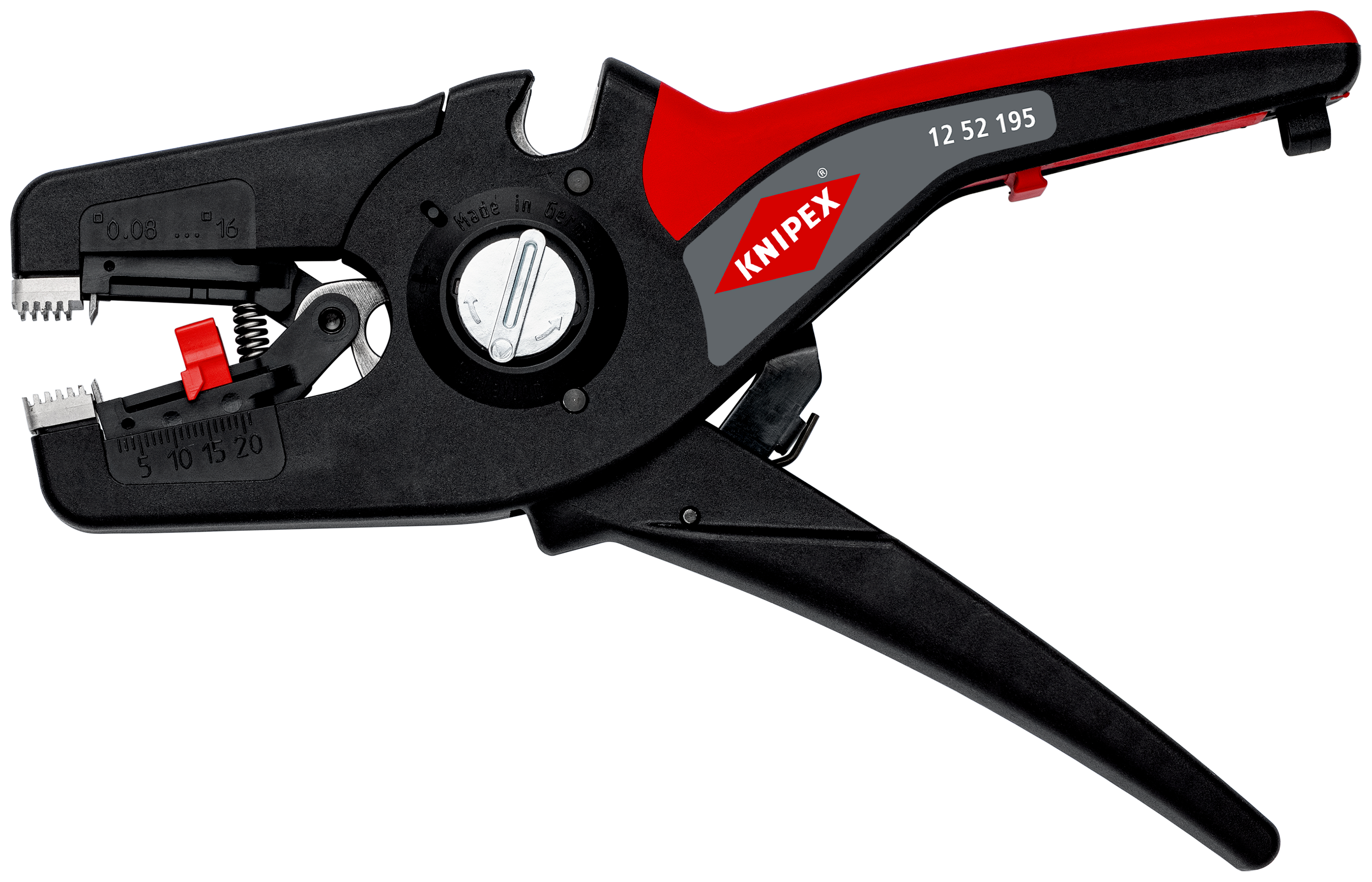 Knipex 12 52 195 Series PreciStrip16 Automatic Stripper, 0,08 mm² Min, 16 mm² Max, 195 mm Overall