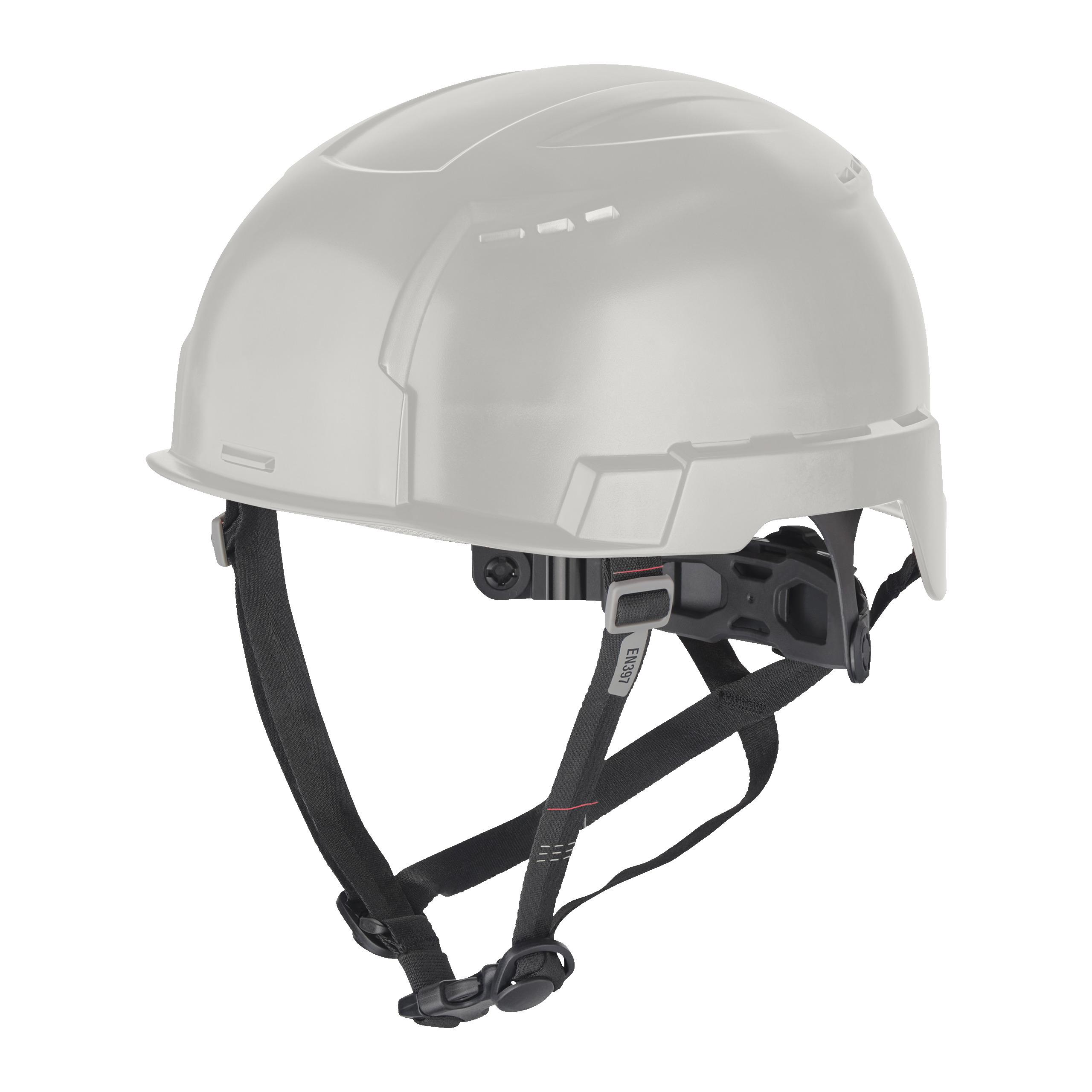 Milwaukee BOLT200 White Hard Hat with Chin Strap, AdjustableVentilated