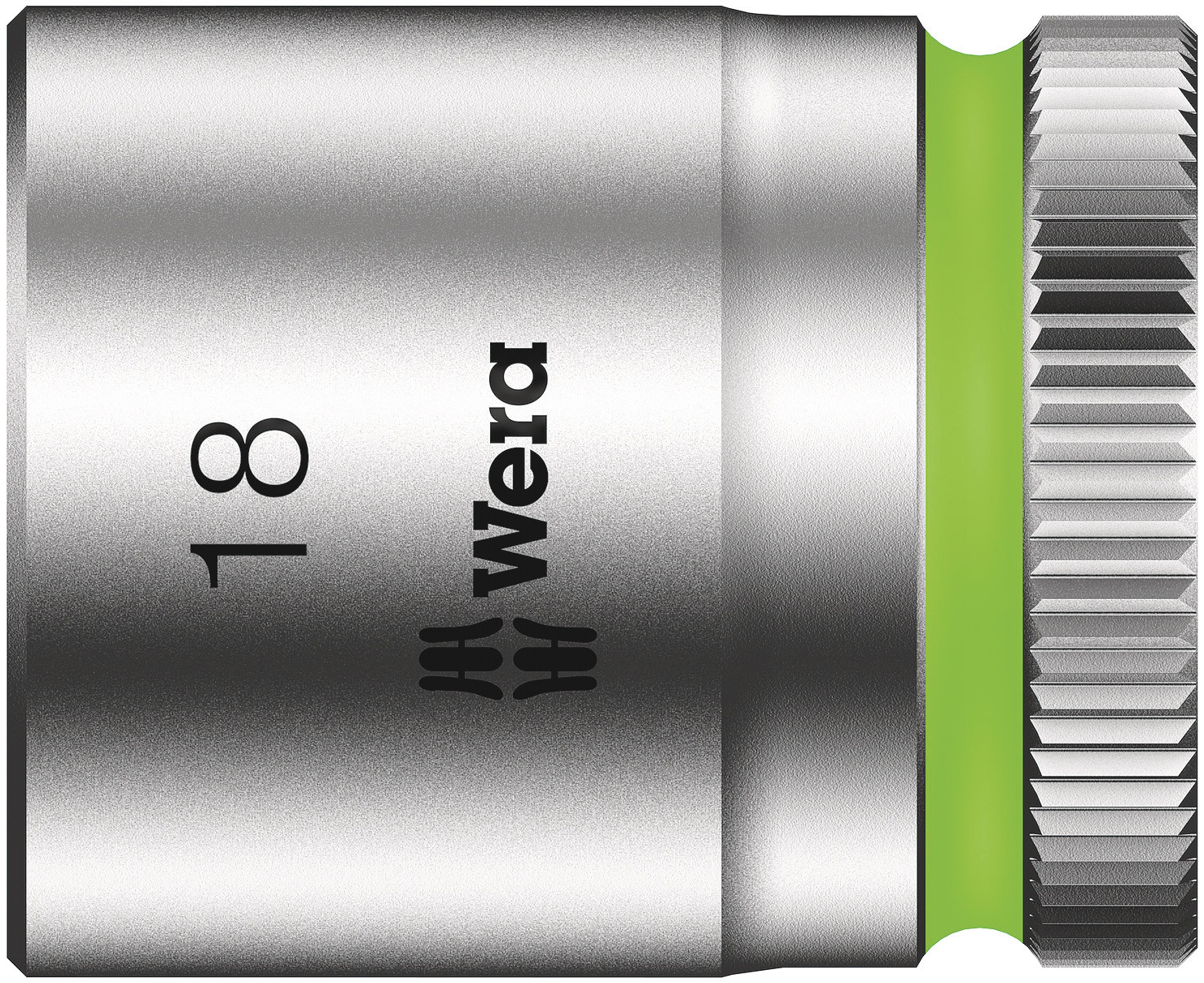 Wera 3/8 in Drive 18mm Standard Socket, 6 point, 30 mm Overall Length