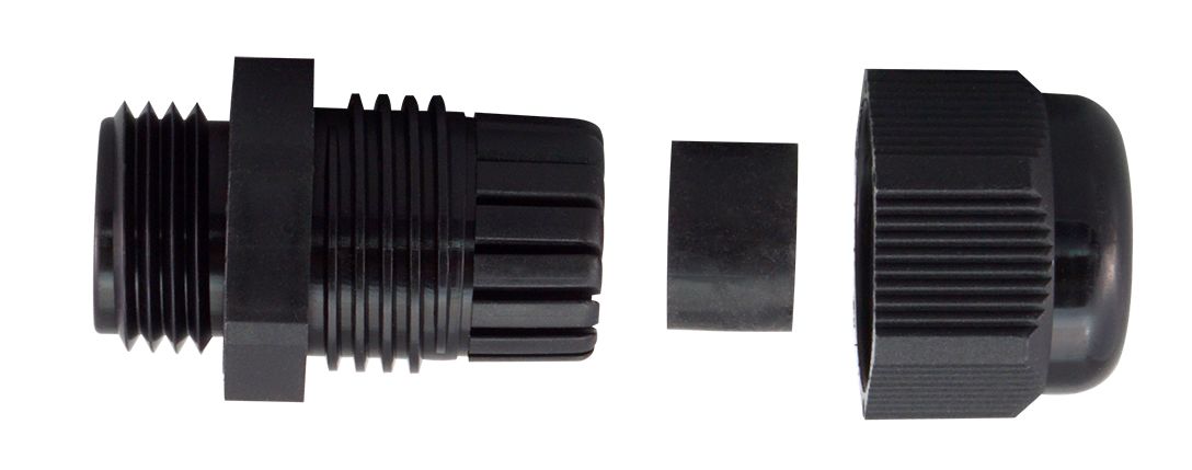 RS PRO Black Nylon Cable Gland, M20 Thread, 8mm min., 12mm max., IP68