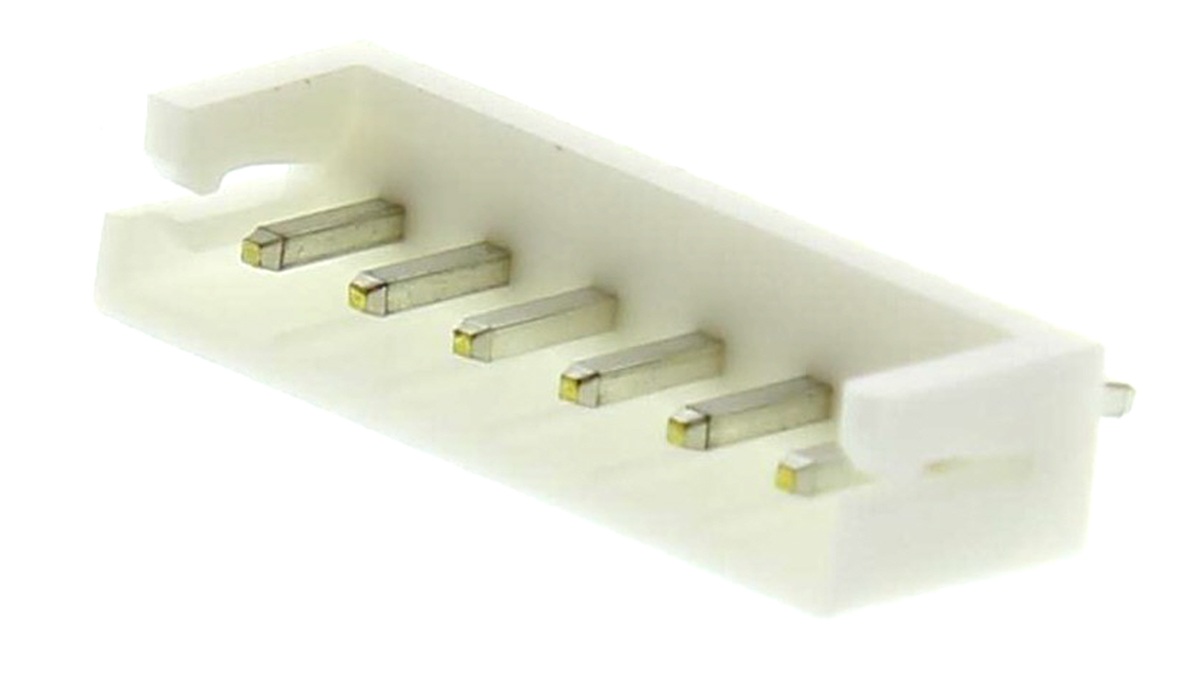 JST EH Series Straight Through Hole PCB Header, 6 Contact(s), 2.5 mm Pitch, 1 Row, Shrouded