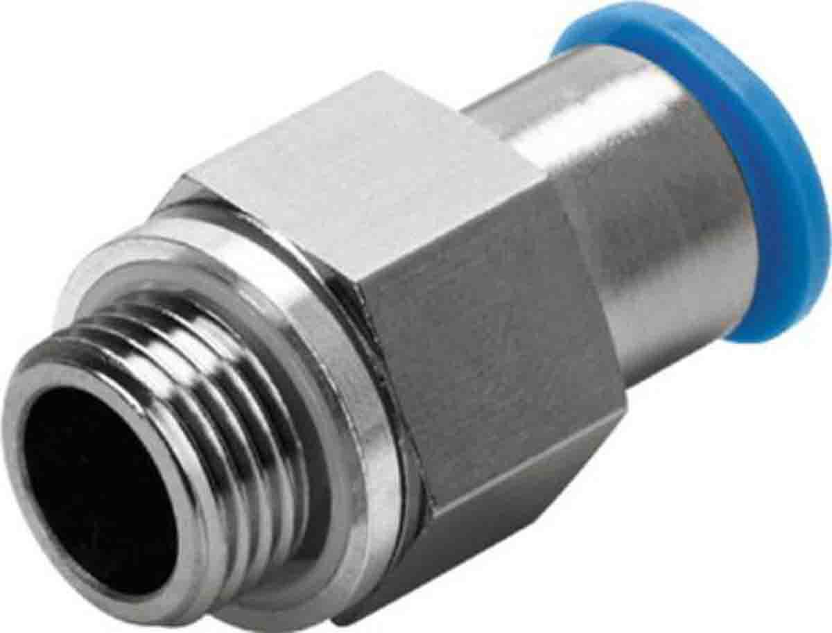 Festo QSK Series Straight Threaded Adaptor, R 1/4 Male to Push In 10 mm, Threaded-to-Tube Connection Style, 186300