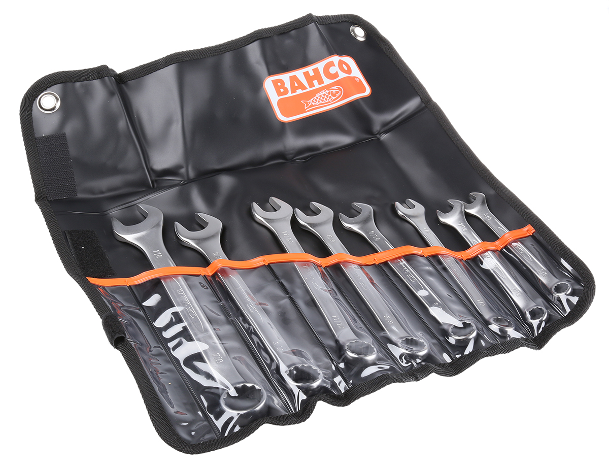 Bahco 111Z Series 8-Piece Spanner Set, 7/16 → 7/8 in, Vanadium Steel