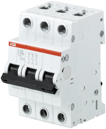 ABB System Pro M Compact S200 MCB, 3P, 80A Curve B, 440V AC, 10 kA Breaking Capacity