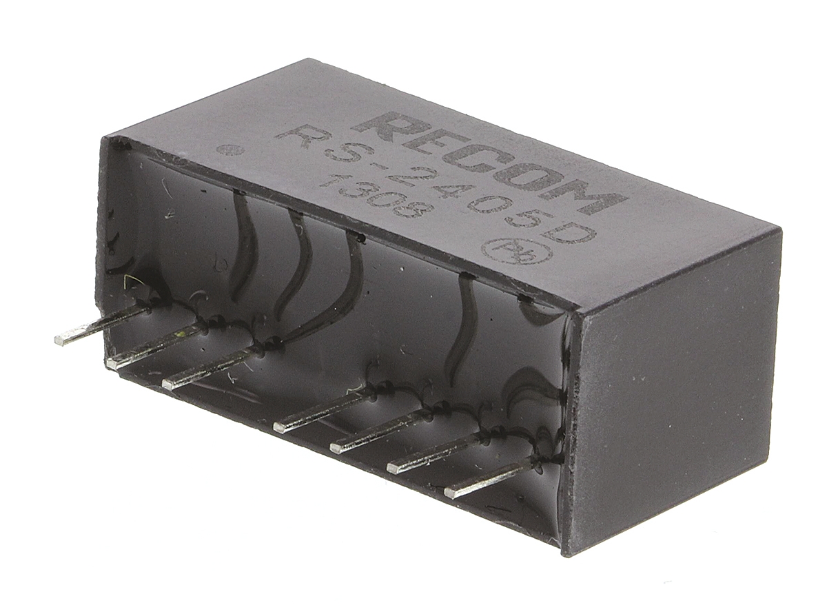 Recom RS DC-DC Converter, ±5V dc/ ±200mA Output, 18 → 36 V dc Input, 2W, Through Hole, +85°C Max Temp -40°C Min
