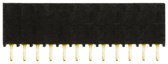 Samtec SSQ Series Straight Through Hole Mount PCB Socket, 12-Contact, 1-Row, 2.54mm Pitch, Solder Termination