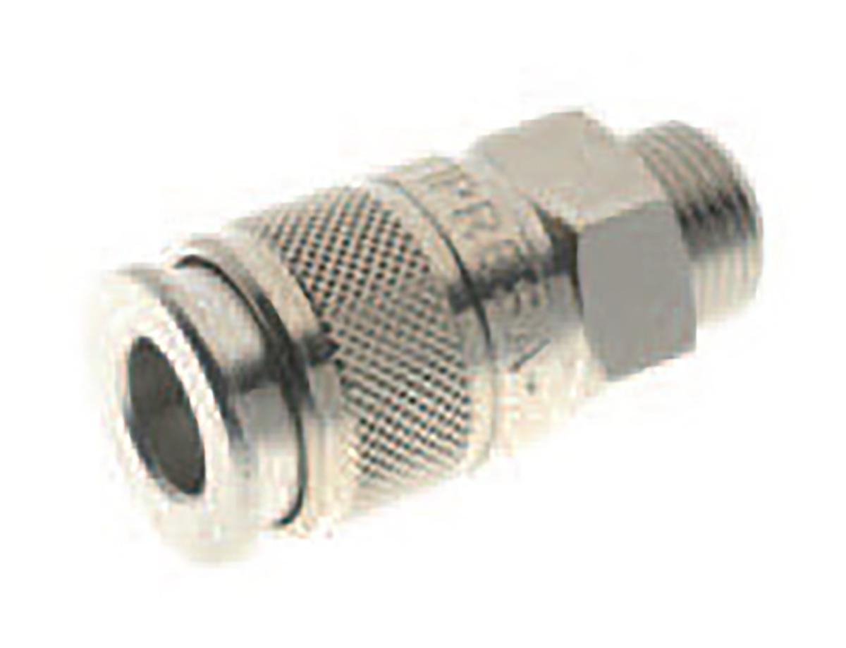 RS PRO Nickel Plated Brass Female Quick Air Coupling, G 3/8 Male Threaded