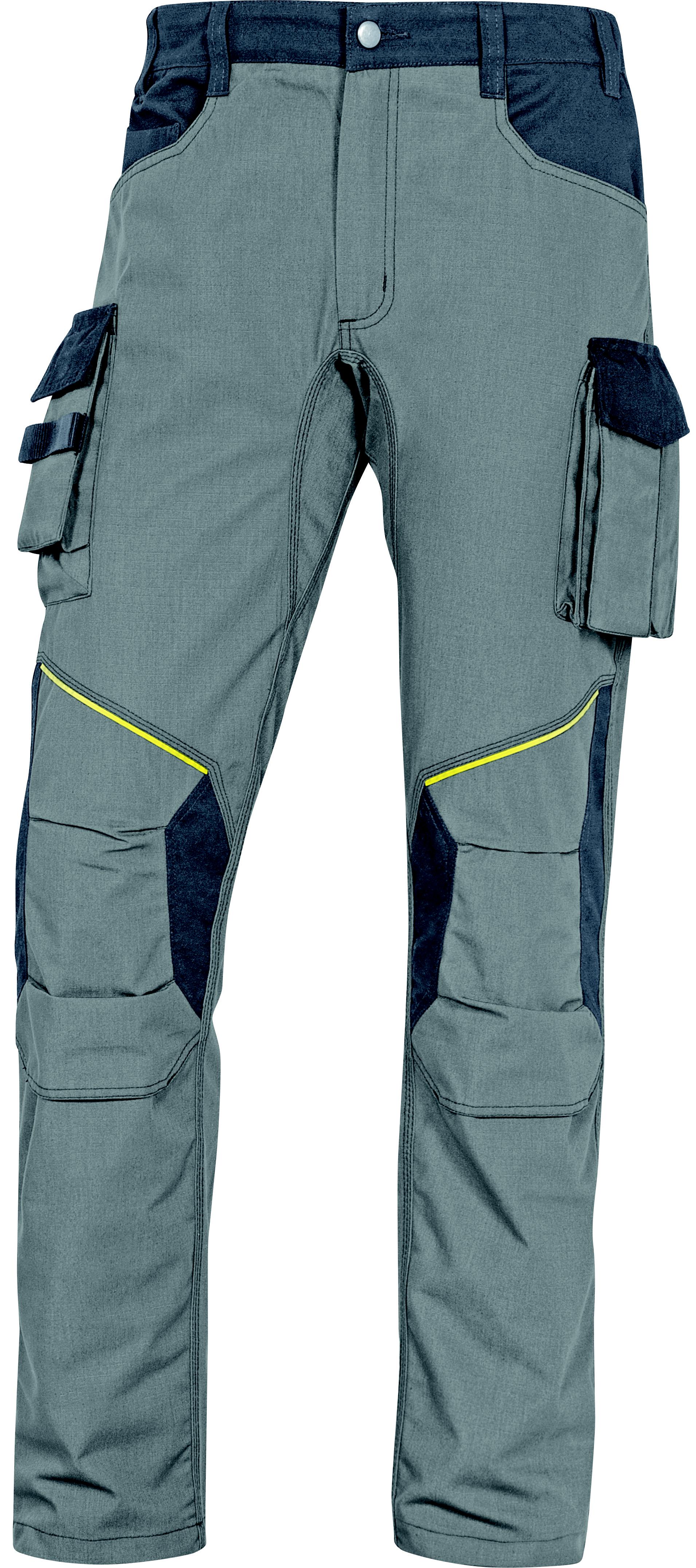 Delta Plus MACH CORPORATE Unisex's Yellow, White, Green, Black Canvas 65% Polyester, 35% Cotton Ripstop, Size L Waist