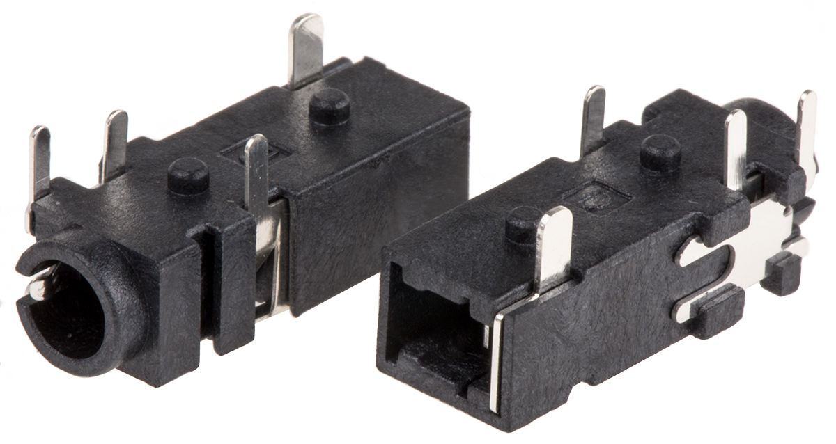 RS PRO Jack Connector 3.5 mm PCB Mount Composite Video Socket, 4Pole