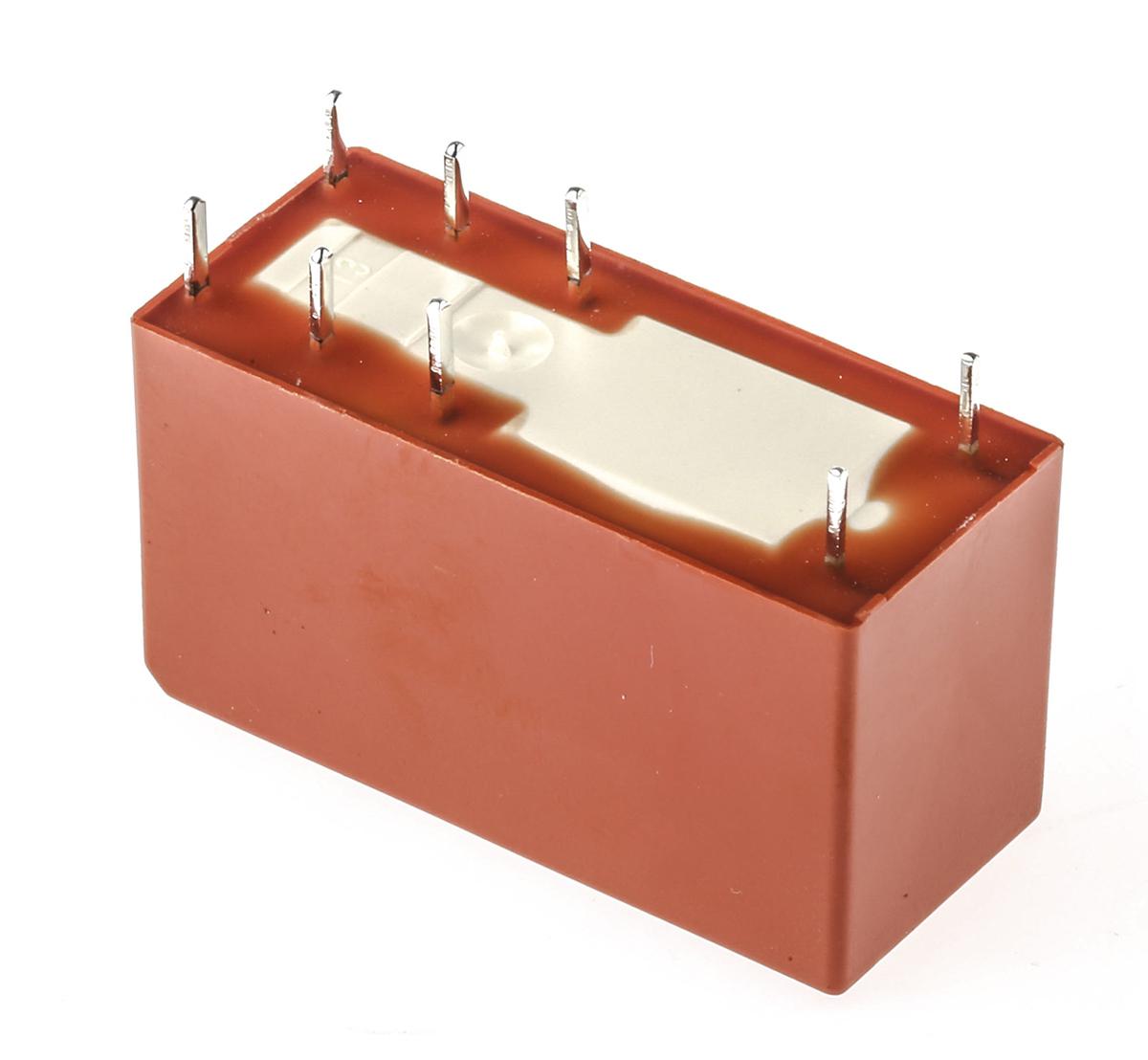 TE Connectivity PCB Mount Power Relay, 12V dc Coil, 8A Switching Current, DPDT