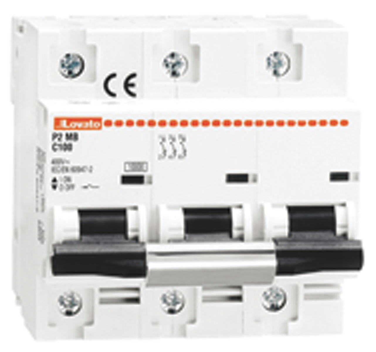 Lovato ModuLo P2MB MCB, 3P, 80A Curve C, 230V AC, 60V DC, 10 kA Breaking Capacity