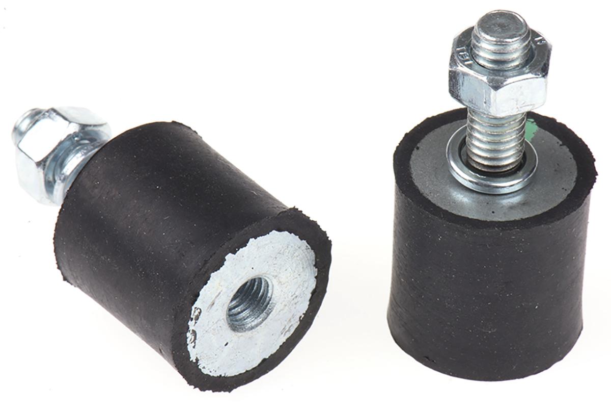 FIBET M6 Anti Vibration Mount, Male to Female Bobbin with 33.6kg Compression Load