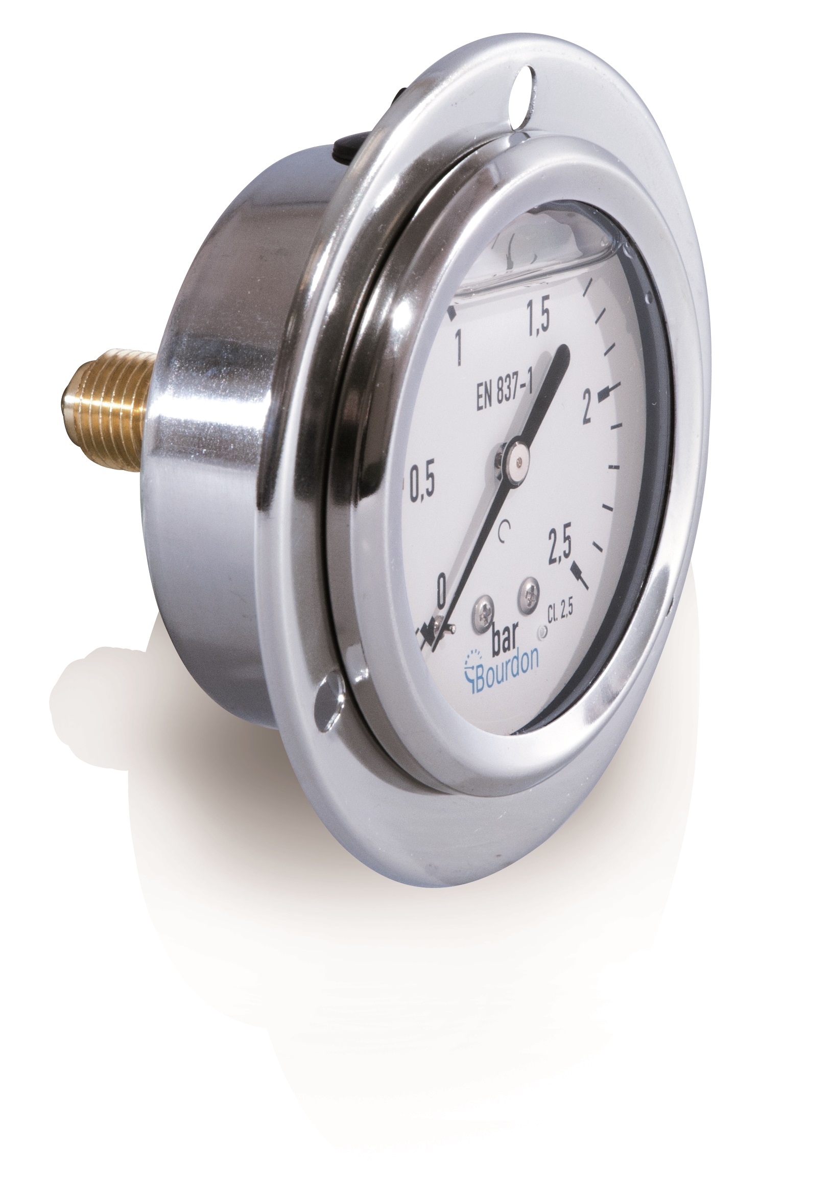 Bourdon G 1/4 Analogue Pressure Gauge 1bar Back Entry 68mm Outside Diameter