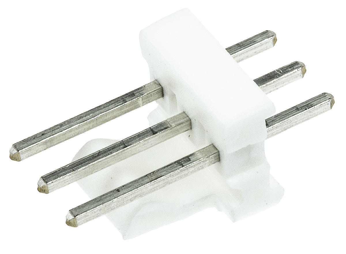 TE Connectivity MTA-100 Series Straight Through Hole Pin Header, 3 Contact(s), 2.54 mm Pitch, 1 Row, Unshrouded