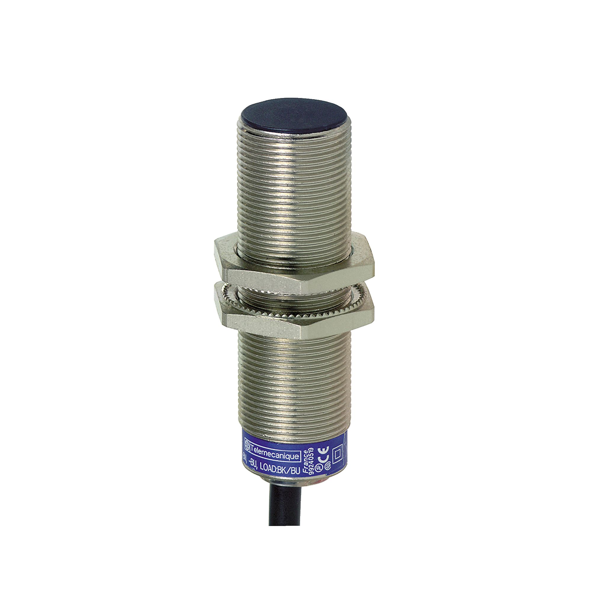 Telemecanique Sensors Inductive Threaded Barrel Proximity Sensor, M18, 8 mm Detection, 2-Wire NC, 12 → 48 V dc