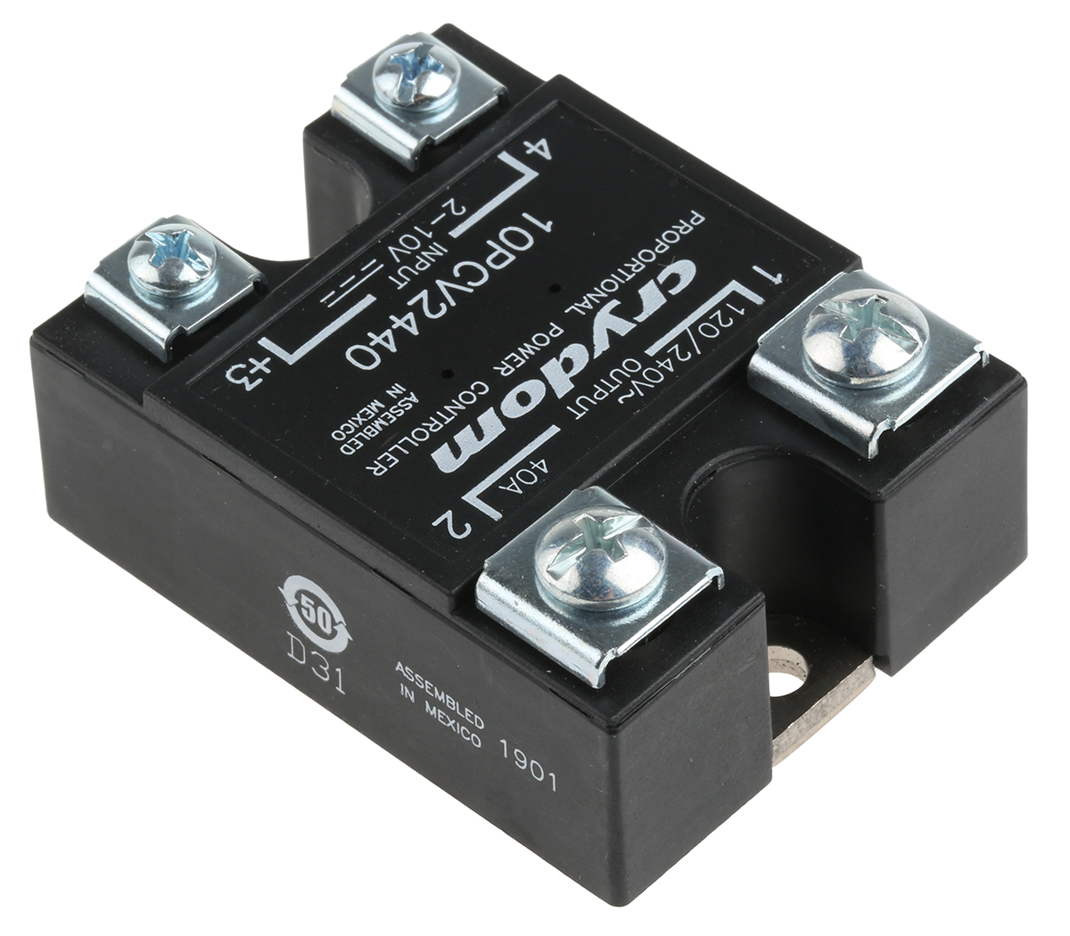 Sensata Crydom PCV Series Solid State Relay, 40 A rms Load, PCB Mount, 240 V ac Load, 10 V dc Control