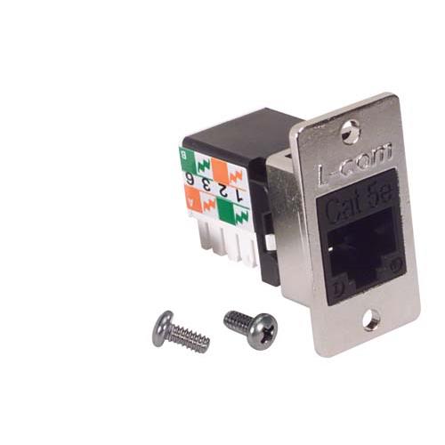 L-Com ECF Series Female RJ Connector, Flange Mount, Cat5e Straight 1 Port 1 -Way