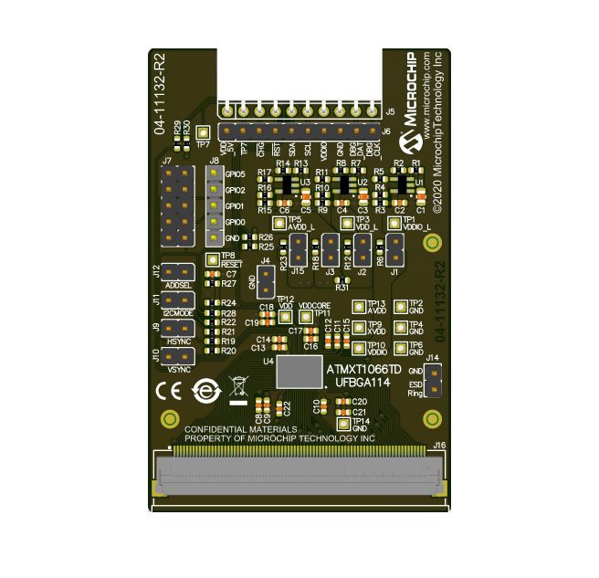 Microchip ATMXT1066TD-DEV-PCB Capacitive Touch Sensor Development Kit for ATMXT1066TD-DEV-PCB ATMXT1066TD-DEV-PCB