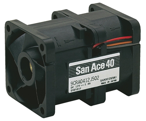 Sanyo Denki San Ace 9CRA Series Axial Fan, 12 V dc, DC Operation, 57m³/h, 21.6W, 1.8A Max, 40 x 40 x 56mm