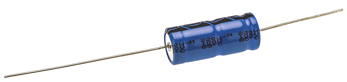 Vishay 220μF Aluminium Electrolytic Capacitor 100V dc, Axial, Through Hole - MAL202119221E3
