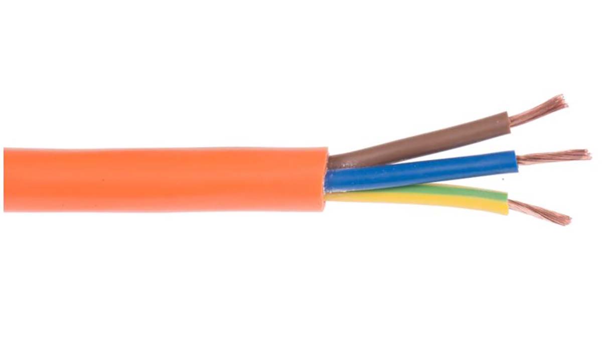RS PRO Arctic Grade 1.5 mm² 3 Core Power Cable, H05VV-F, Orange PVC, 100m