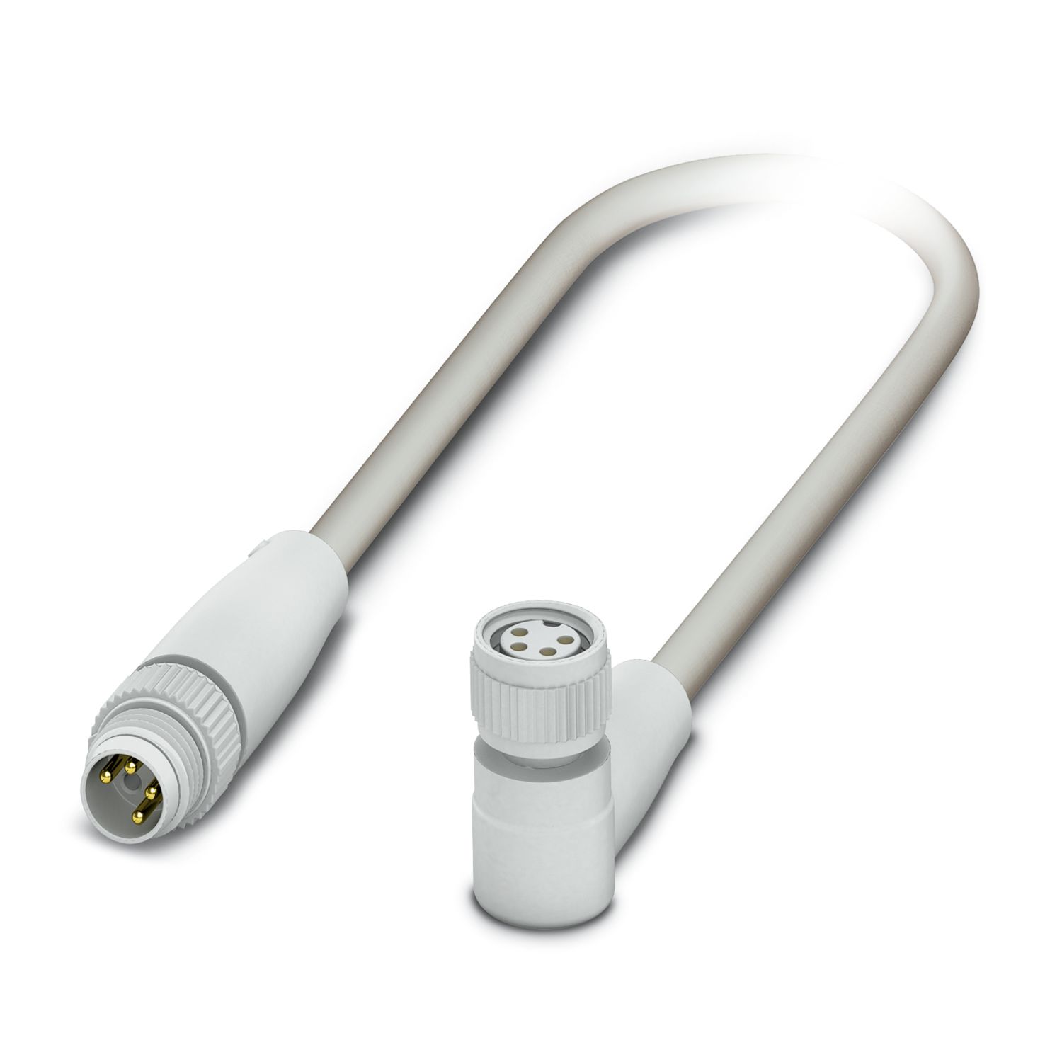 Phoenix Contact Male 4 way M8 to Female 4 way M8 Sensor Actuator Cable, 0.6 m
