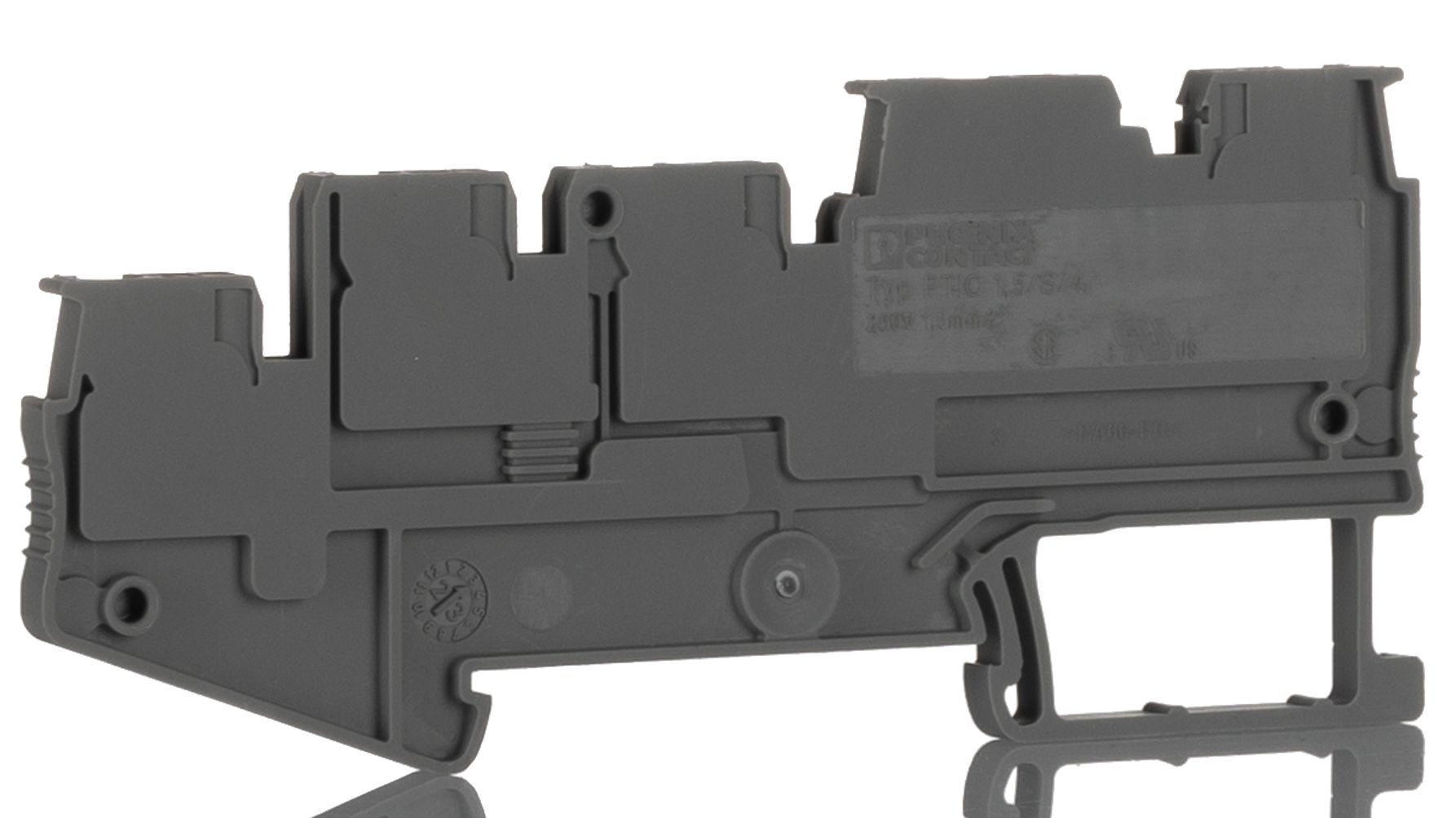 Phoenix Contact 3244452 PTIO 1.5/S/4 Series Grey, 1.5mm², Quadruple-Level, Push In Termination