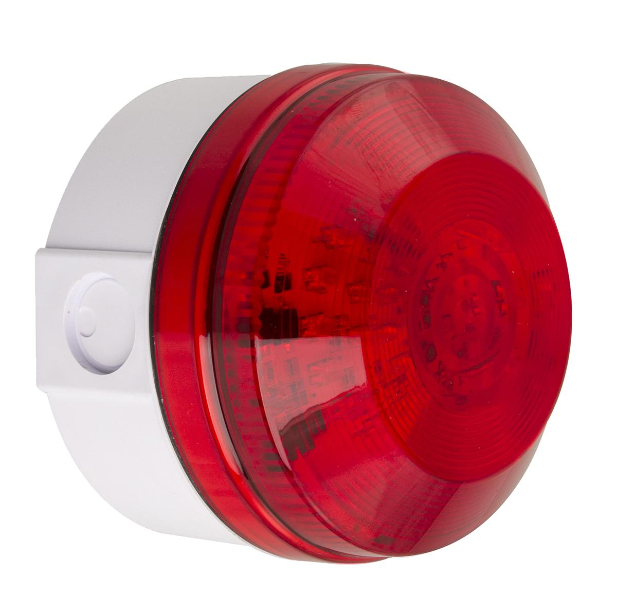 Moflash LED195 Series Red Flashing Beacon, 35 → 85 V ac/dc, Surface Mount, Wall Mount, LED Bulb, IP65