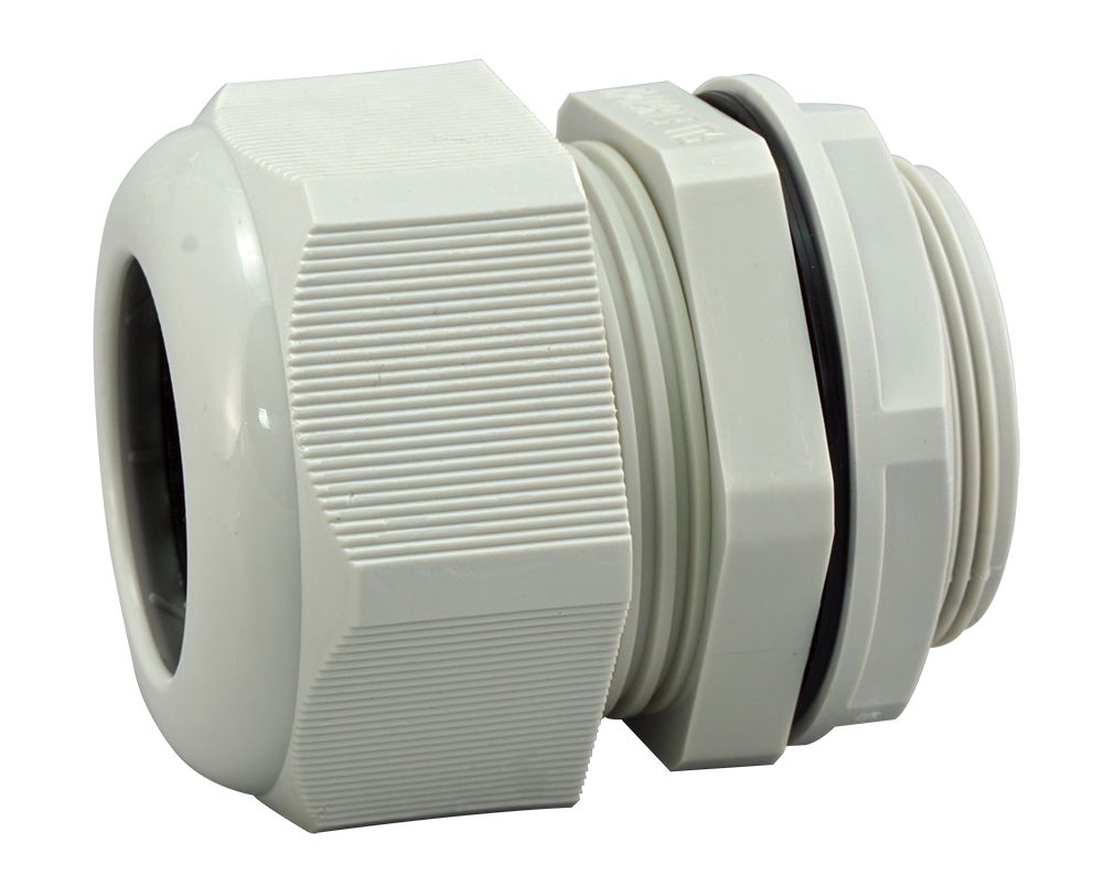 RS PRO Grey Nylon Cable Gland, M40 Thread, 22mm min., 32mm max., IP68