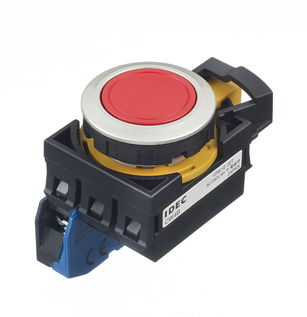 Idec IDEC CW Series Push Button, Panel Mount, 22mm Cutout, SPST