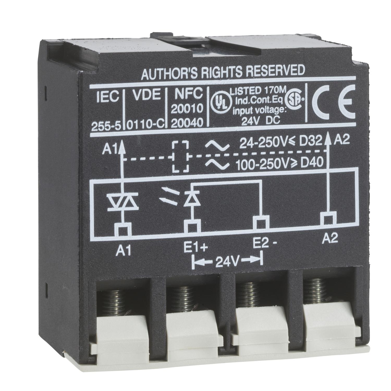 Schneider Electric TeSys Contactor Interface Module for use with LC1 Series, 250 V