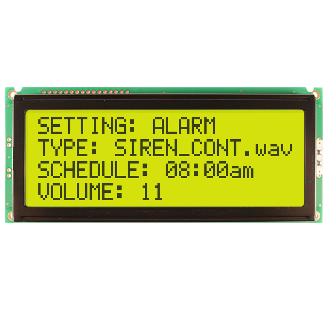 NEWHAVEN DISPLAY INTERNATIONAL NHD-0420E2Z-FL-YBW Alphanumeric LCD Alphanumeric Display, Yellow-Green on Yellow/Green,