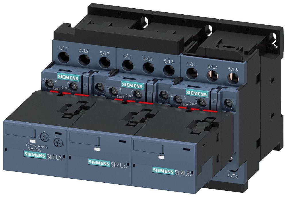 Siemens SIRIUS Contactor Assembly Kit for use with 5kW/400V AC230V), Star Delta (wye-delta) start(15/18