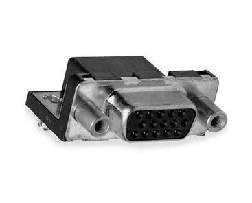 Amphenol Communications Solutions CD 15 Way Right Angle Plug-In Mount D-sub Connector Socket, 2.285mm Pitch, with Screw