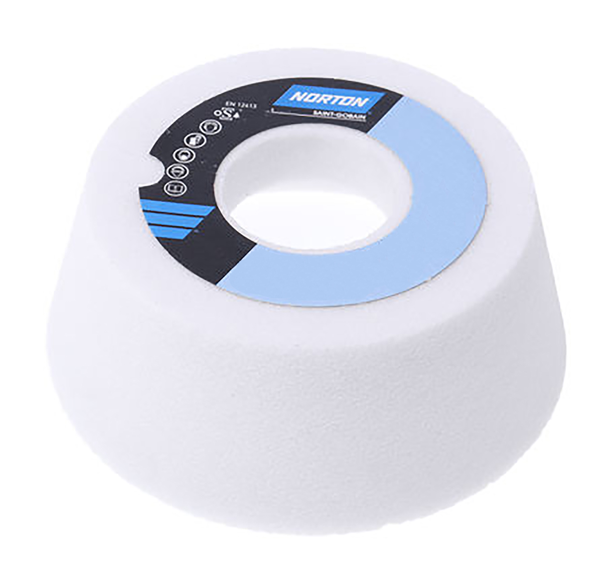Norton VITRIUM 3 Taper Cup Aluminium Oxide Grinding Wheel, 125mm Diameter, P60 Grit
