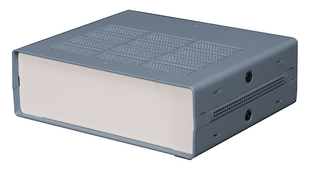 RS PRO Grey Extruded Aluminium Enclosure, IP30, Grey Lid, 178 x 203 x 87mm
