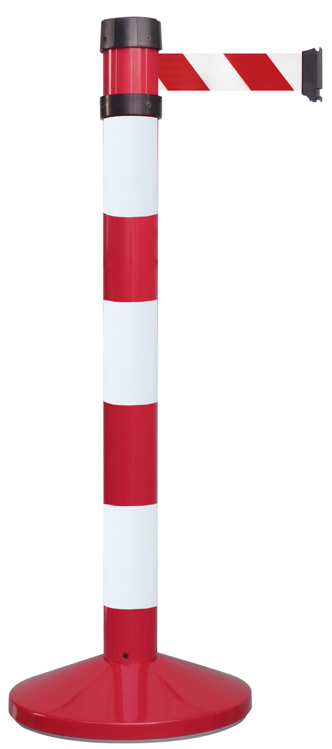 RS PRO Red & White Steel Retractable Barrier, 4m, Red, White Tape