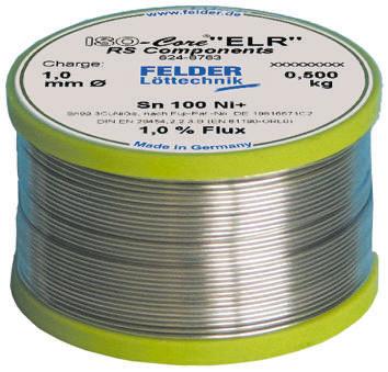 Felder Lottechnik Wire, 1mm Lead Free Solder, 227°C Melting Point