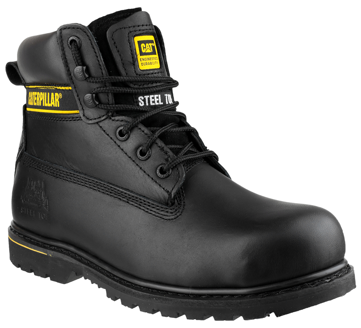 CAT Holton Black Steel Toe Capped Men's Safety Boots, UK 9, EU 43