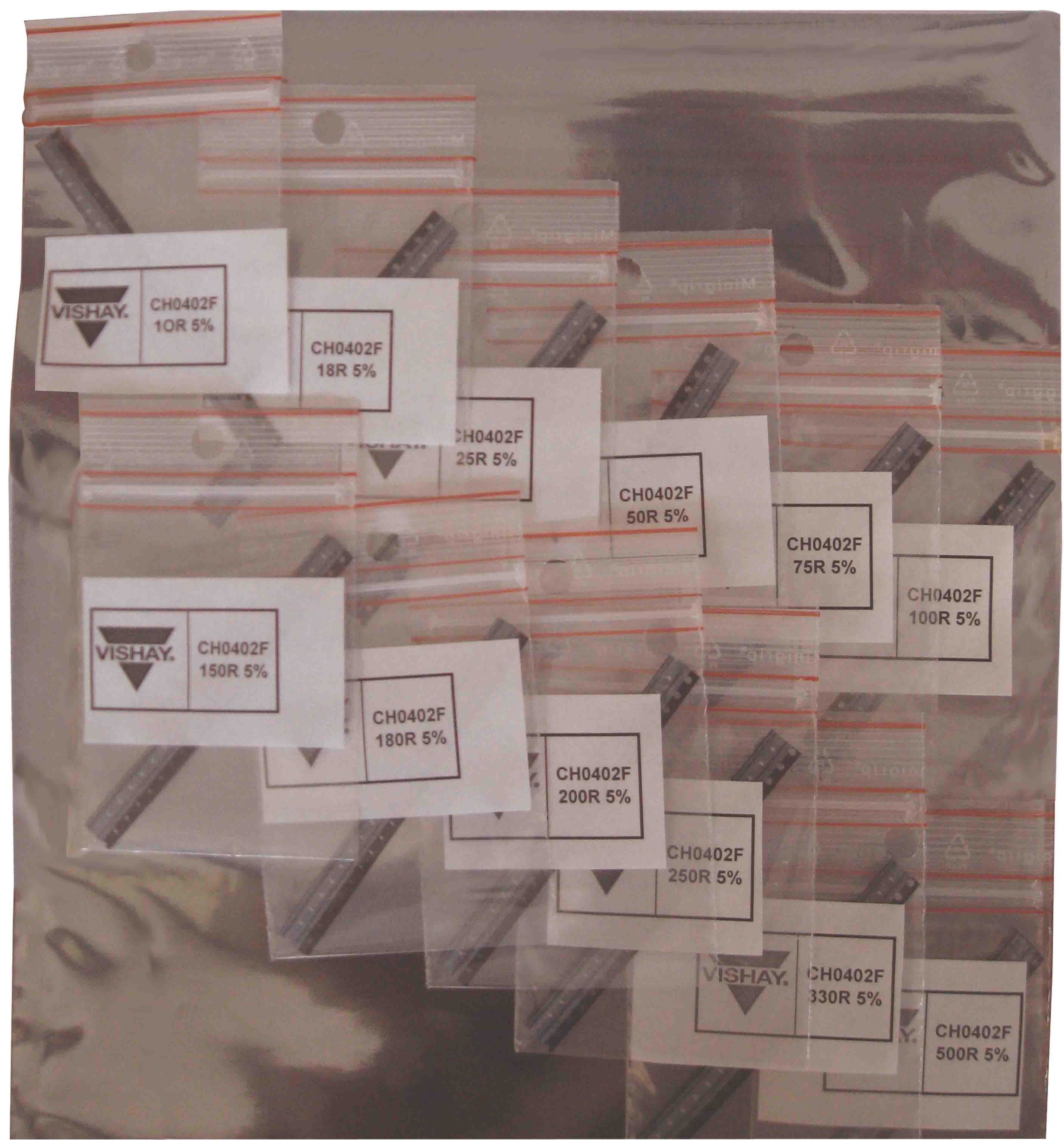 Vishay, CH02016 Thin Film, SMT 12 Resistor Kit, with 1000 pieces, 10Ω