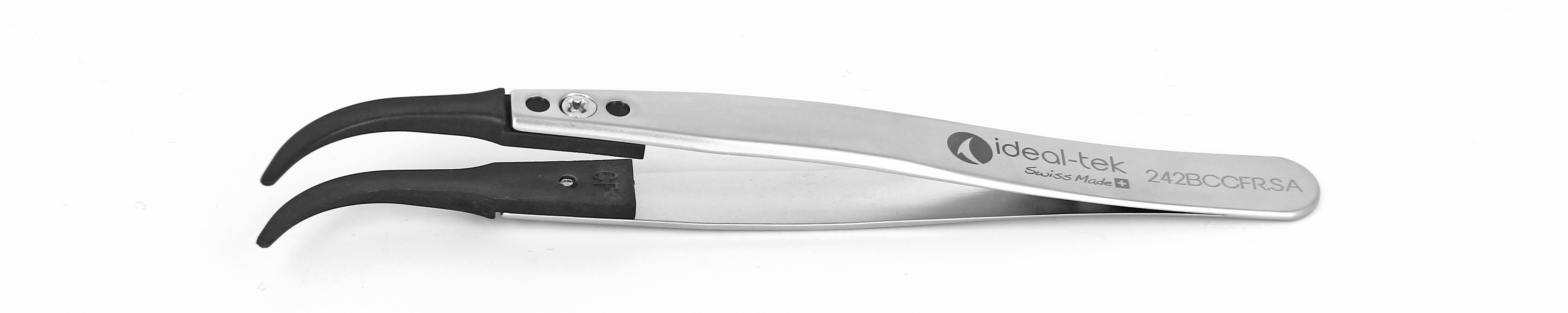 ideal-tek 115 mm, Stainless Steel, Curved, ESD Tweezers