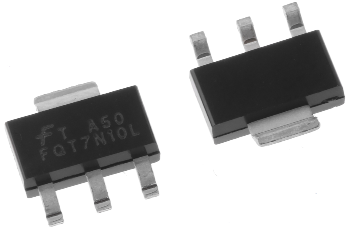 onsemi QFET Type N-Channel MOSFET, 1.7 A, 100 V Enhancement, 4-Pin SOT-223 FQT7N10LTF