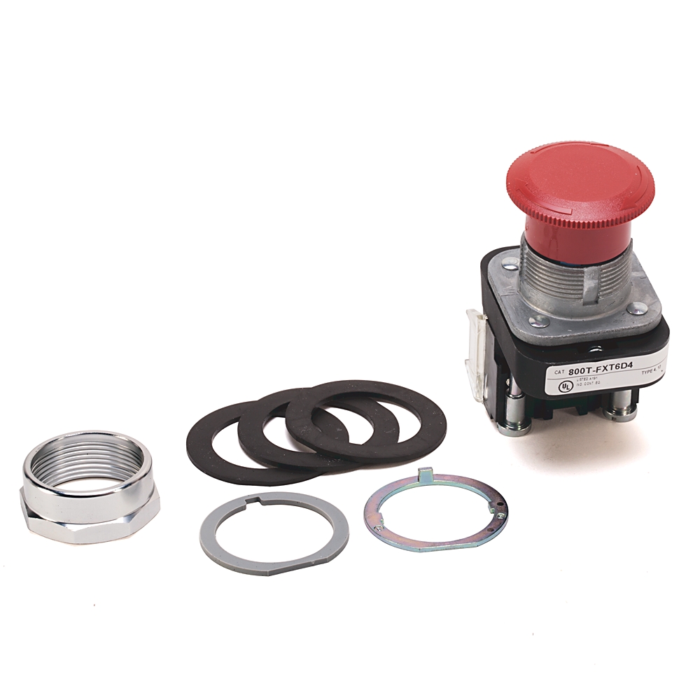 Allen Bradley 800T Series Push Button, Panel Mount, 30mm Cutout, DPST