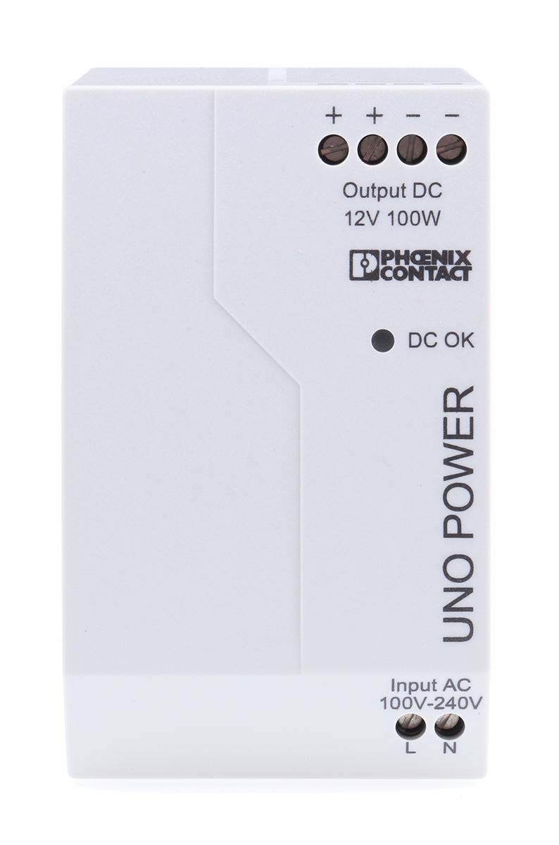 Phoenix Contact UNO POWER Switched Mode DIN Rail Power Supply, 85 → 264V ac ac Input, 12V dc dc Output, 8.3A