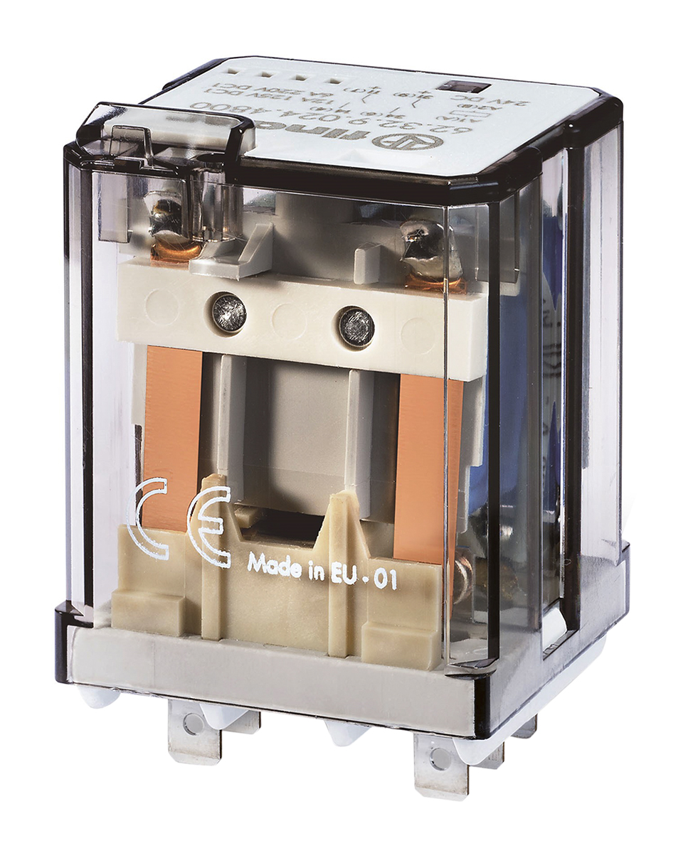 Finder Plug In Power Relay, 24V dc Coil, DPST-2NO