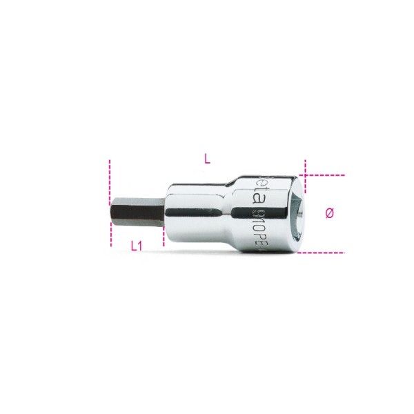 BETA Hexagon Screwdriver Bit, 10 mm Tip