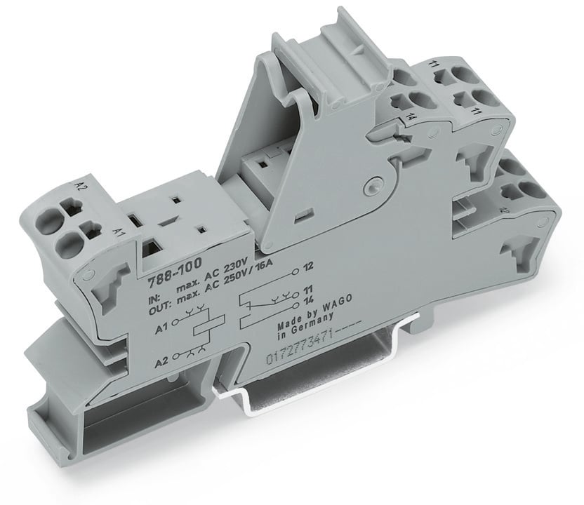 WAGO 788 2 Pin 300V DIN Rail Relay Socket, for use with Basic Relays
