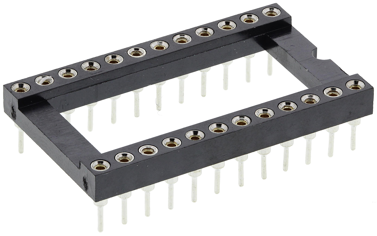 Winslow 2.54mm Pitch Vertical 24 Way, Through Hole Turned Pin Open Frame IC Dip Socket, 5A