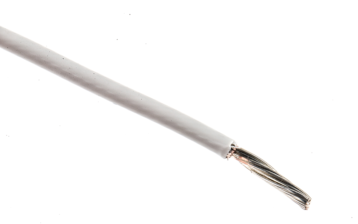 TE Connectivity FlexLite Series White 1.5 mm² High Temperature Wire, 19/0.32 mm, 100m, ETFE Insulation, FLHTC0311-1.50-9